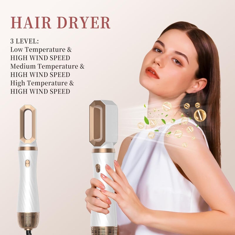trylater 6 in 1 Hair Dryer Brush, Upgrade Detachable Blow Dryer Air Styler Wrap Curler, Hot Air Brush Curly Twist Curling Iron, Negative Ion Blow Dryer Hot Styler, Travel Hair Styling Tool - Image 4
